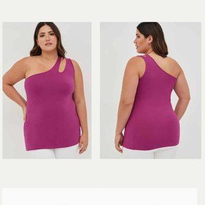 Torrid FOXY ONE-SHOULDER CUTOUT TOP color  Berry  Size 5 (28)